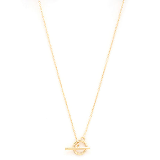 Sodajo Gold Dipped Brass Toggle Clasp Necklace