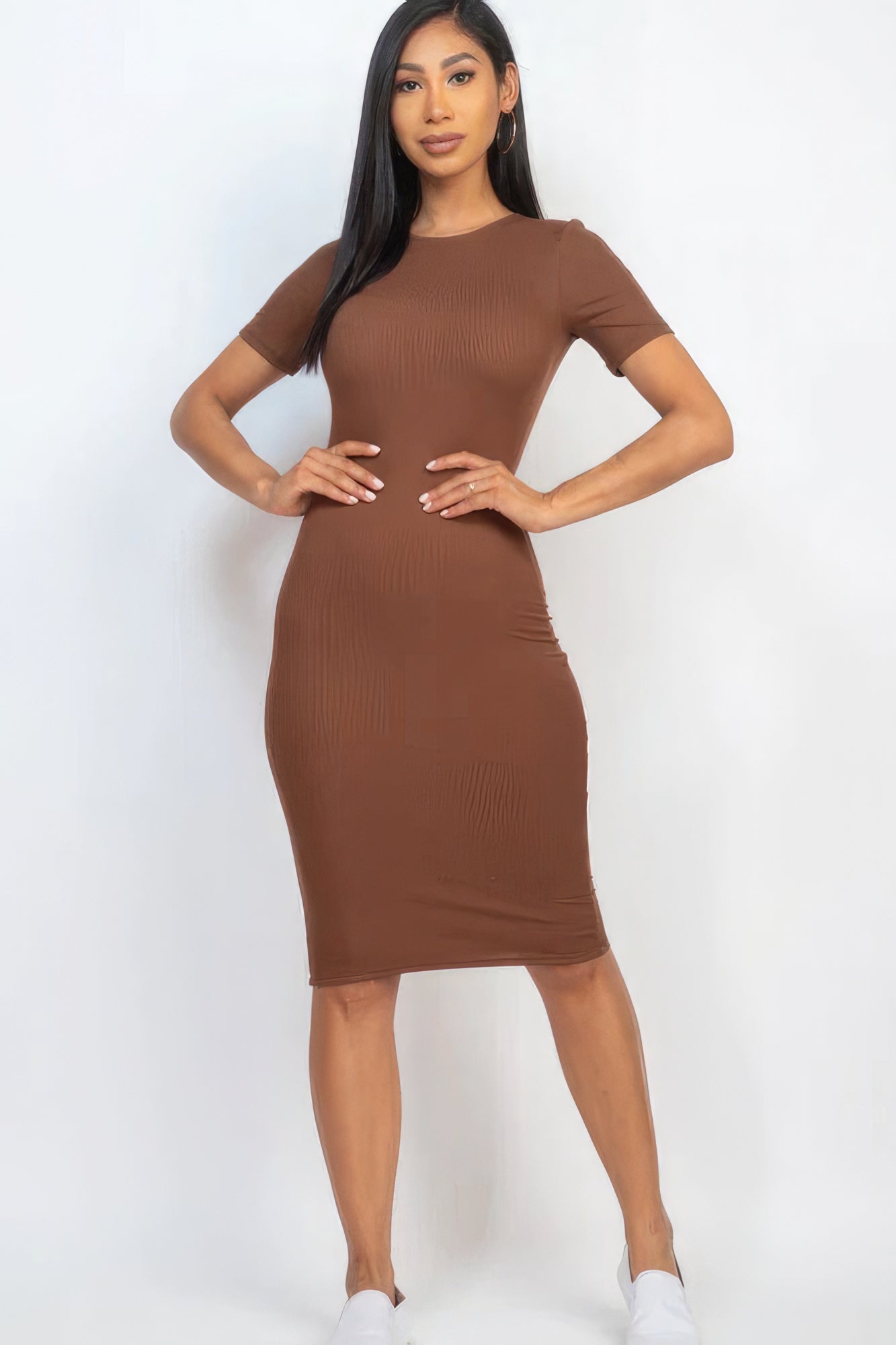 Ribbed Bodycon Midi Dress